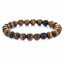 Retro Round Tiger Eye Beaded Unisex Bracelet