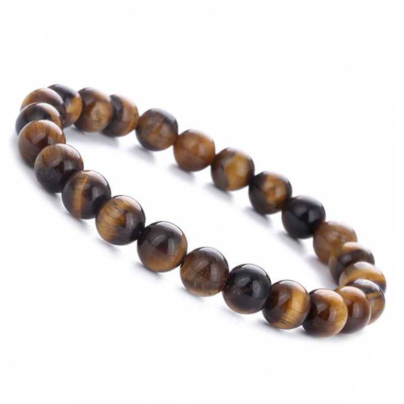 Retro Round Tiger Eye Beaded Unisex Bracelet