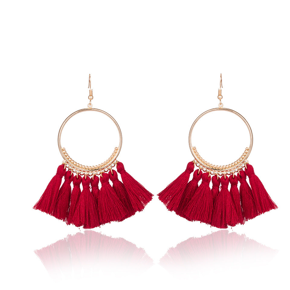 New Bohemia Woolen Tassel Earrings