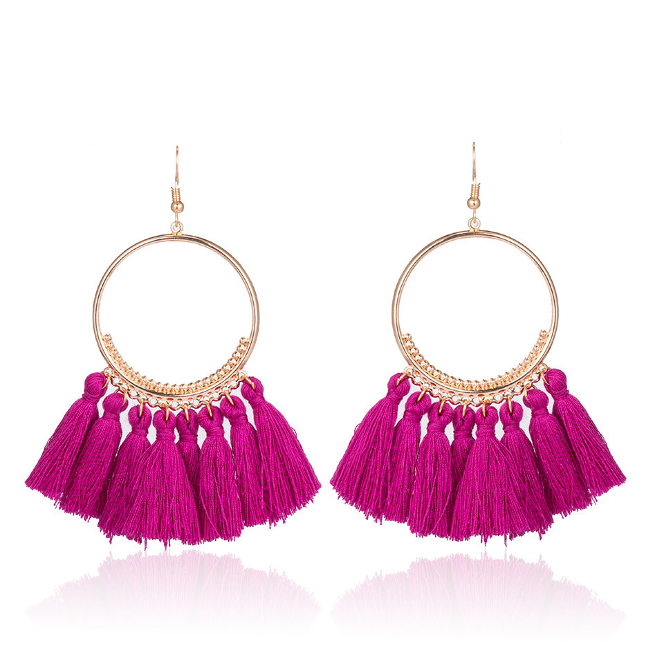 New Bohemia Woolen Tassel Earrings