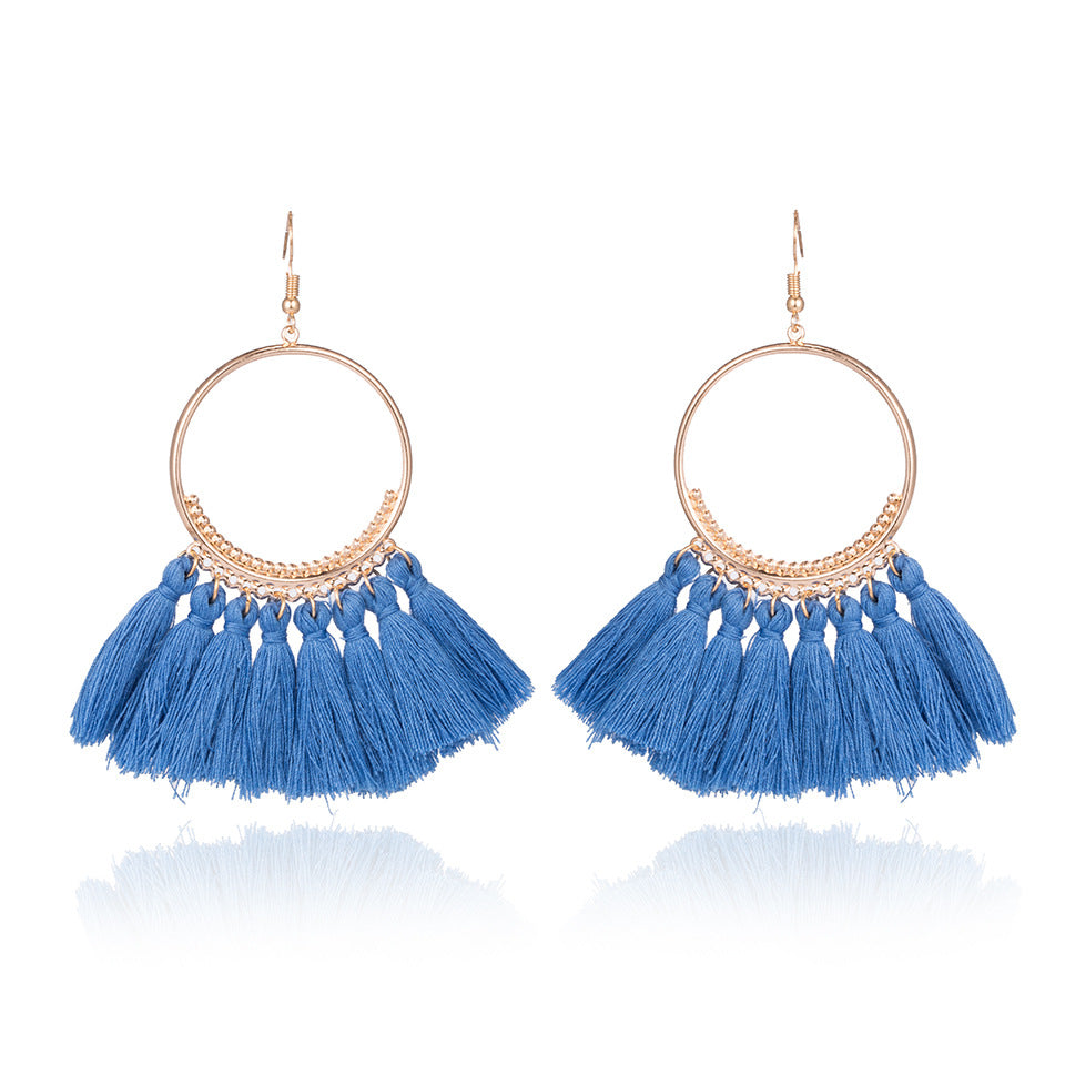 New Bohemia Woolen Tassel Earrings