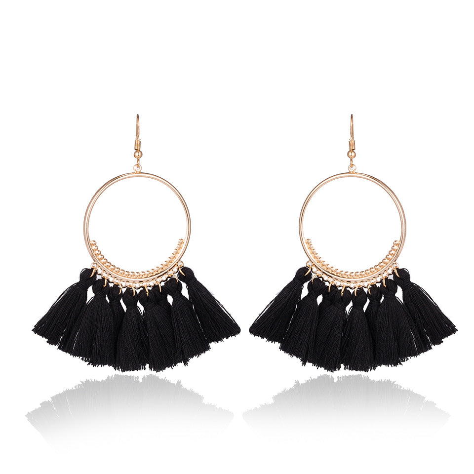 New Bohemia Woolen Tassel Earrings