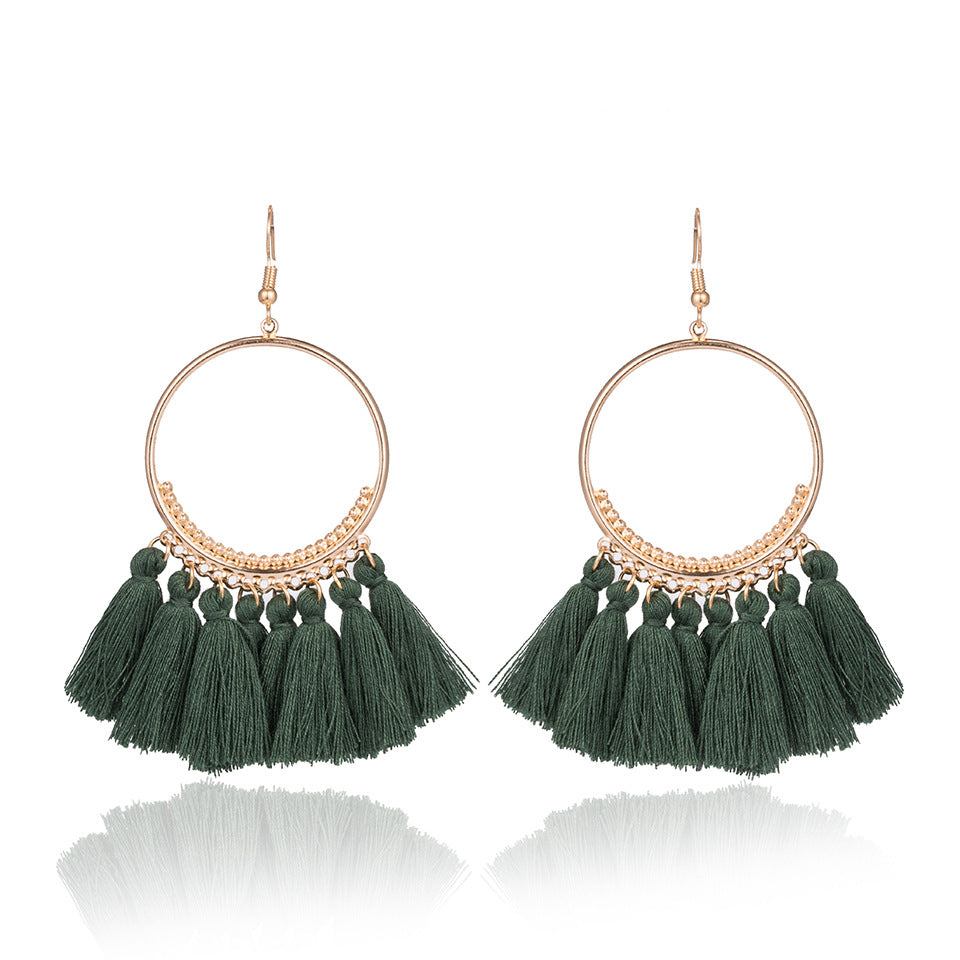 New Bohemia Woolen Tassel Earrings