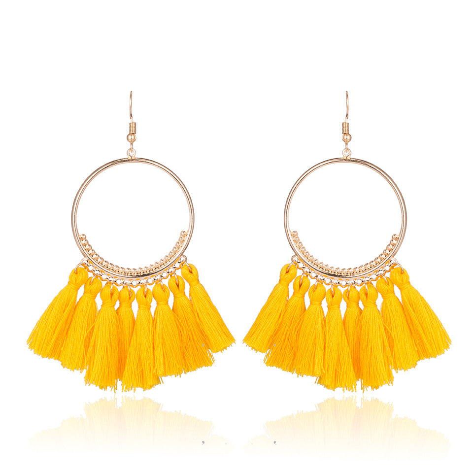 New Bohemia Woolen Tassel Earrings