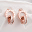 Korean Small Square Diamond Roman Numeral Double Ring Titanium Steel Earrings