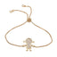 Adjustable Geometric Zirconia Gold Plated Bracelet for Girls and Boys