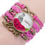 Mother Time Gemstone Multi-layer Braided Leather Bracelet