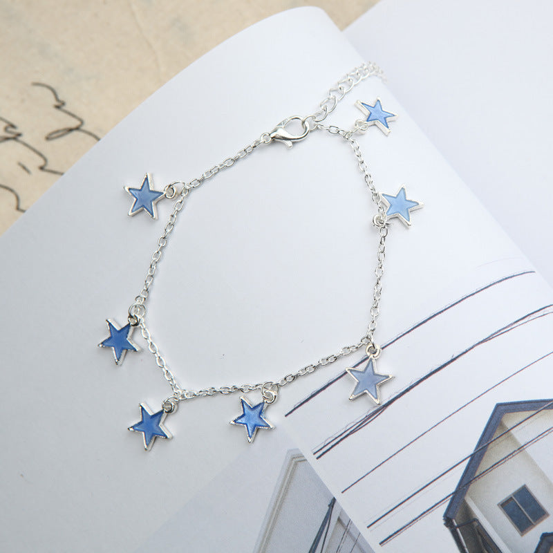 Simple Star Luminous Tassel Anklet for Women