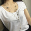 Elegant Floral Pearl Pendant Long Necklace