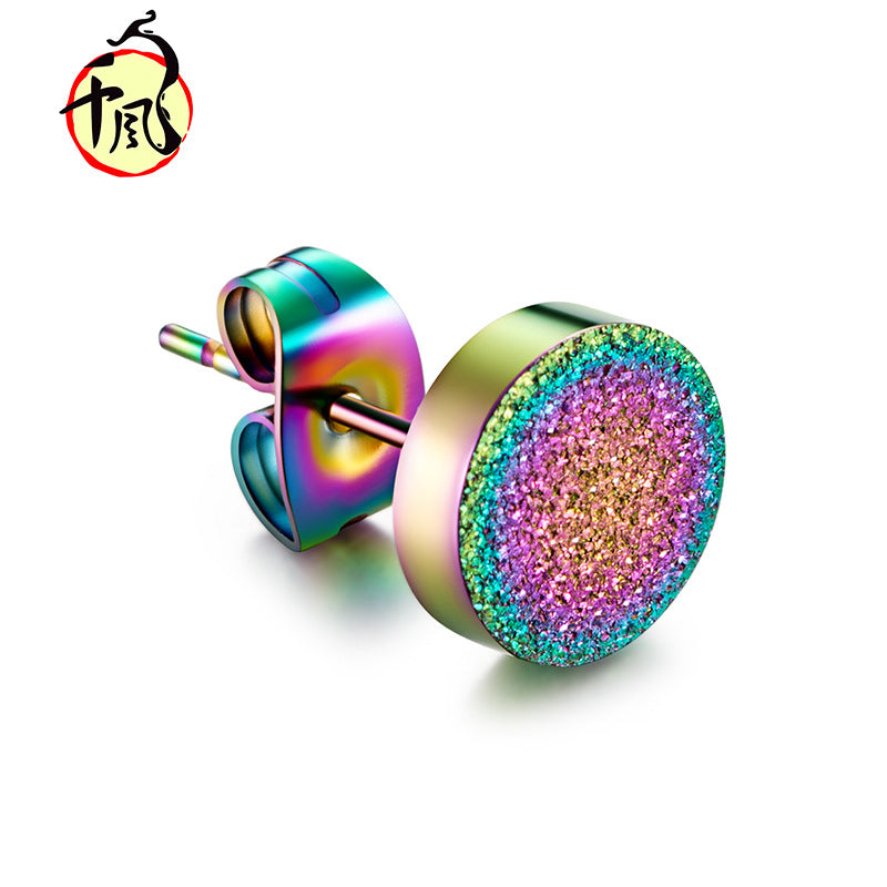 1 Piece Hip-Hop Retro Spot Plating 304 Stainless Steel 18K Gold Plated Ear Studs