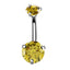 Geometric Zircon Inlaid Stainless Steel Belly Button Ring Jewelry