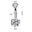 Geometric Zircon Inlaid Stainless Steel Belly Button Ring Jewelry