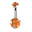 Geometric Zircon Inlaid Stainless Steel Belly Button Ring Jewelry