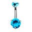 Geometric Zircon Inlaid Stainless Steel Belly Button Ring Jewelry
