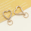 5 PCS Alloy Heart Shape Pendant Keychain with Spring Lobster Clasp for DIY Accessories