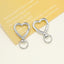 5 PCS Alloy Heart Shape Pendant Keychain with Spring Lobster Clasp for DIY Accessories