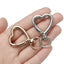 5 PCS Alloy Heart Shape Pendant Keychain with Spring Lobster Clasp for DIY Accessories