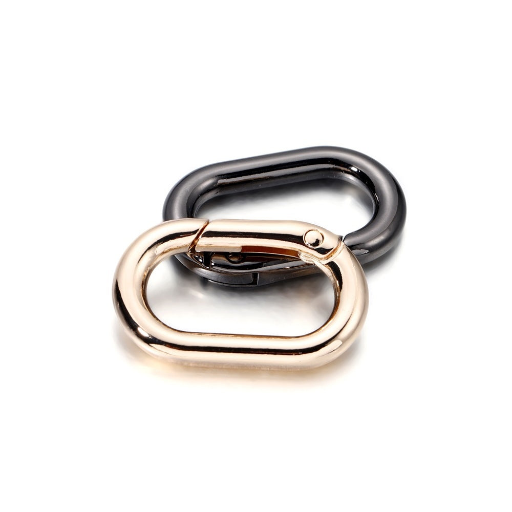 5 PCS Alloy Solid Color Oval Rectangle Spring Jump Rings for DIY Jewelry and Bag Accessories