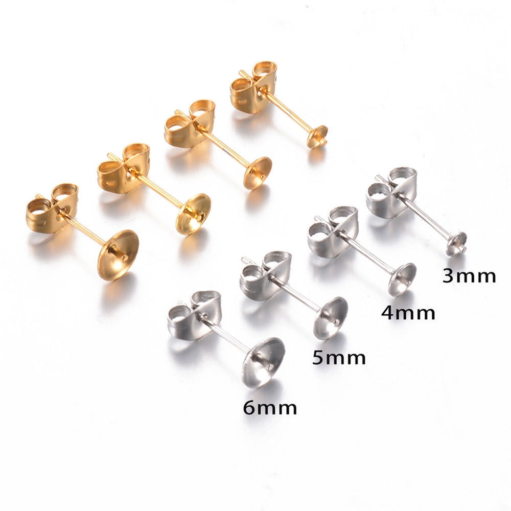 50 PCS Stainless Steel Ear Nuts for DIY Jewelry Making