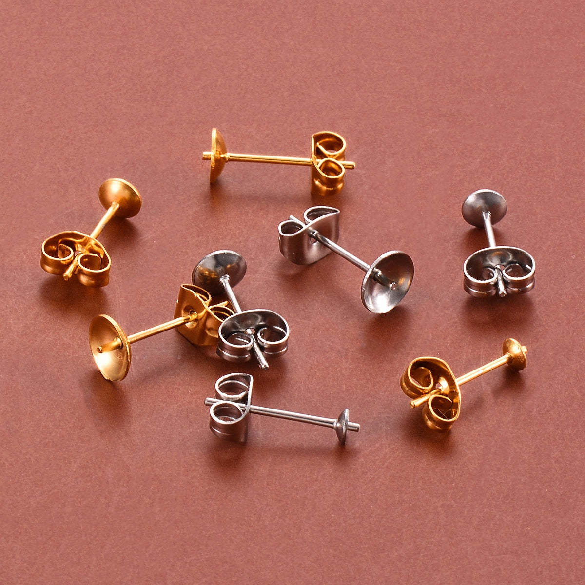 50 PCS Stainless Steel Ear Nuts for DIY Jewelry Making