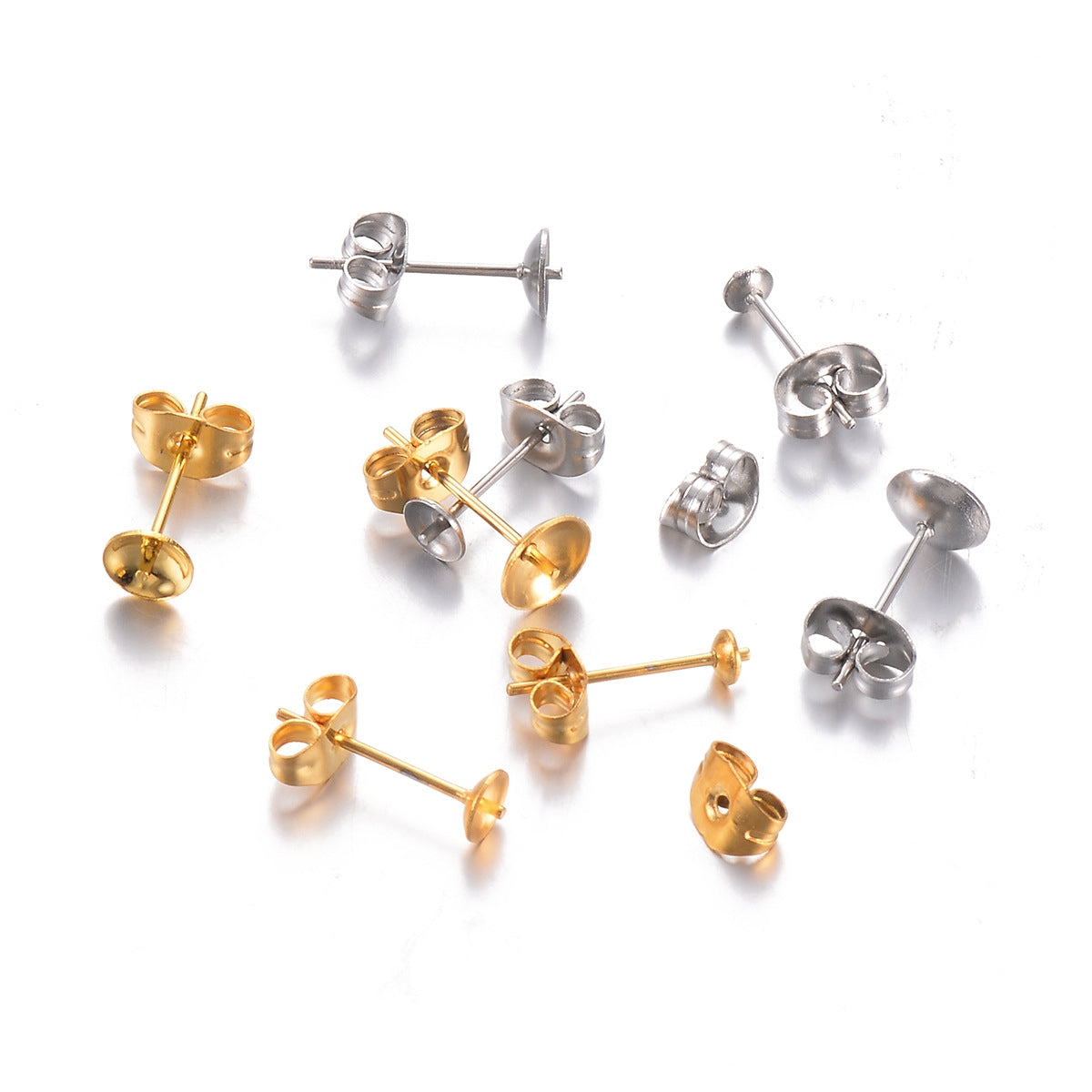 50 PCS Stainless Steel Ear Nuts for DIY Jewelry Making