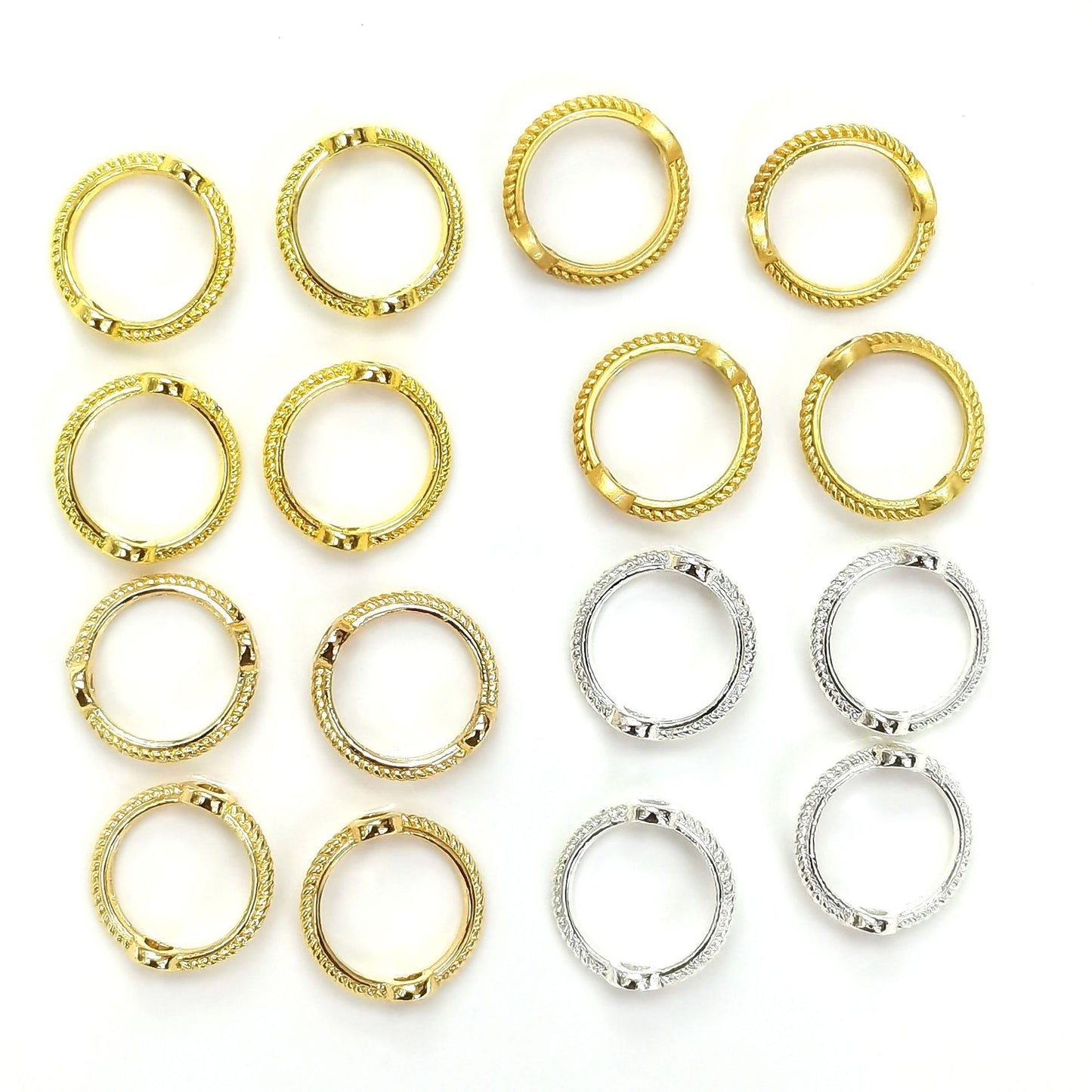 50 PCS Alloy Solid Color Jewelry Buckle and 14k Gold Plated Bead Spacer Rings for Earrings, Bracelets, and Necklaces