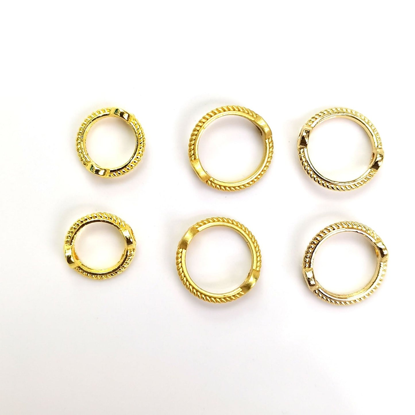 50 PCS Alloy Solid Color Jewelry Buckle and 14k Gold Plated Bead Spacer Rings for Earrings, Bracelets, and Necklaces