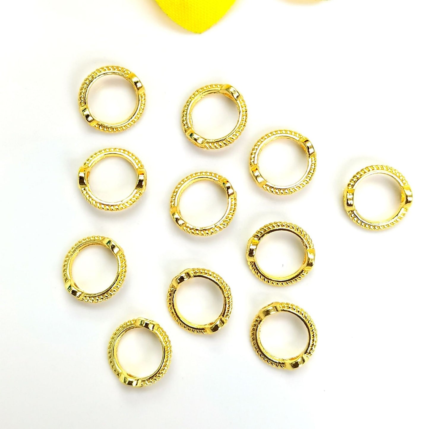 50 PCS Alloy Solid Color Jewelry Buckle and 14k Gold Plated Bead Spacer Rings for Earrings, Bracelets, and Necklaces