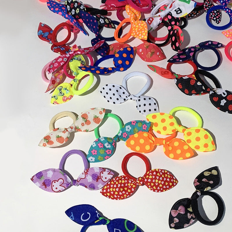 50-Piece Colorful Bowknot Hair Ties Set for Kids