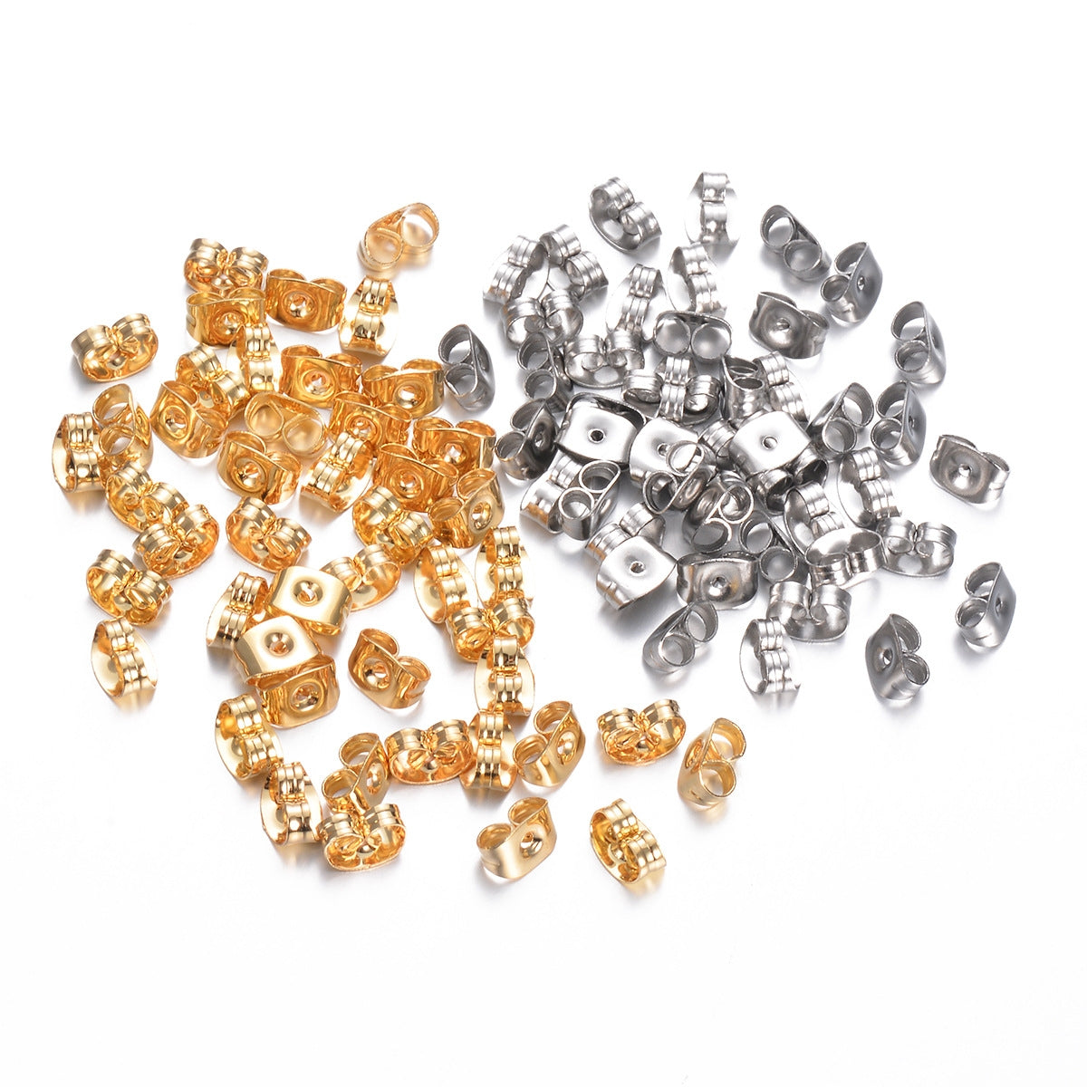 500 Pieces Stainless Steel Earplug Backs and Earring Safety Clutches