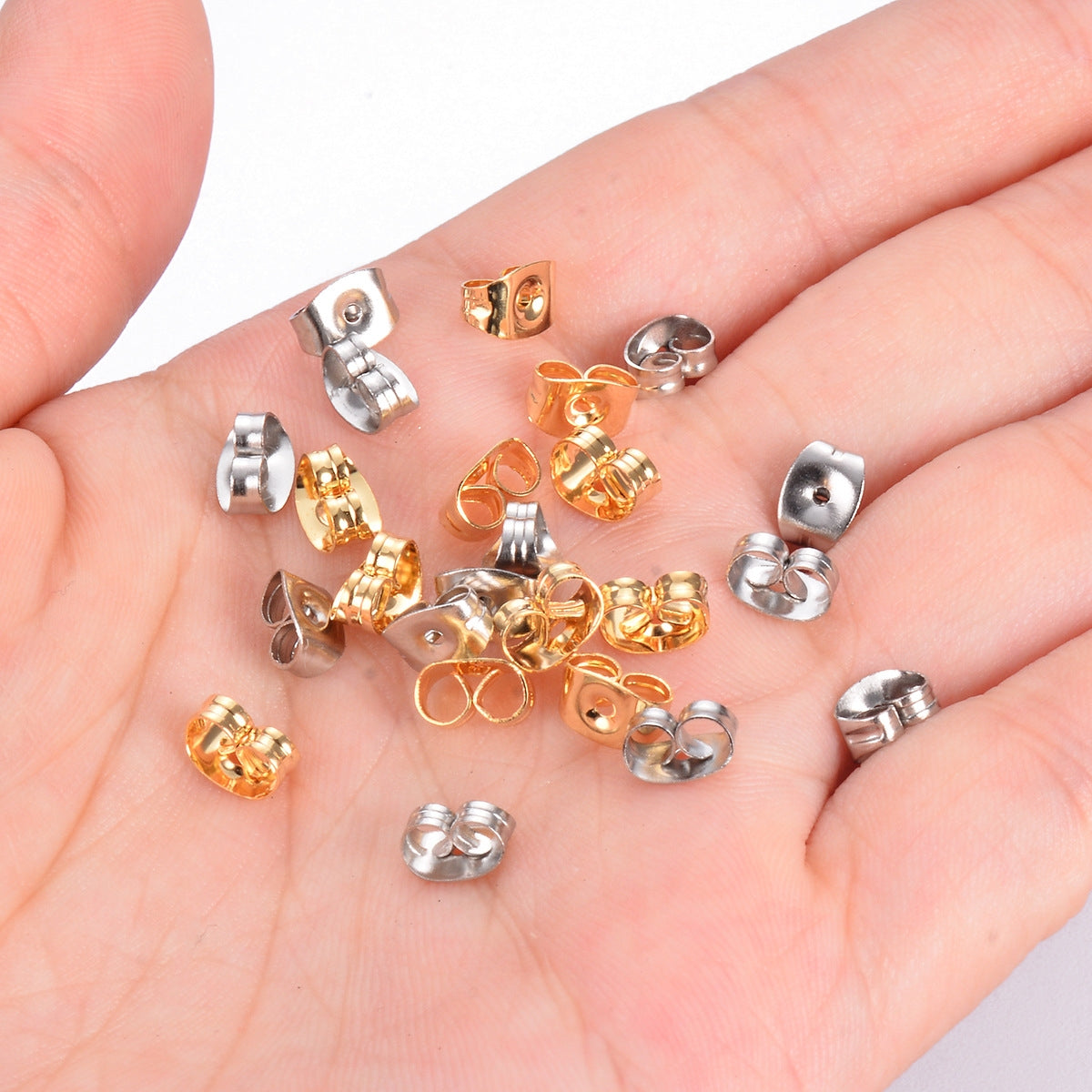 500 Pieces Stainless Steel Earplug Backs and Earring Safety Clutches