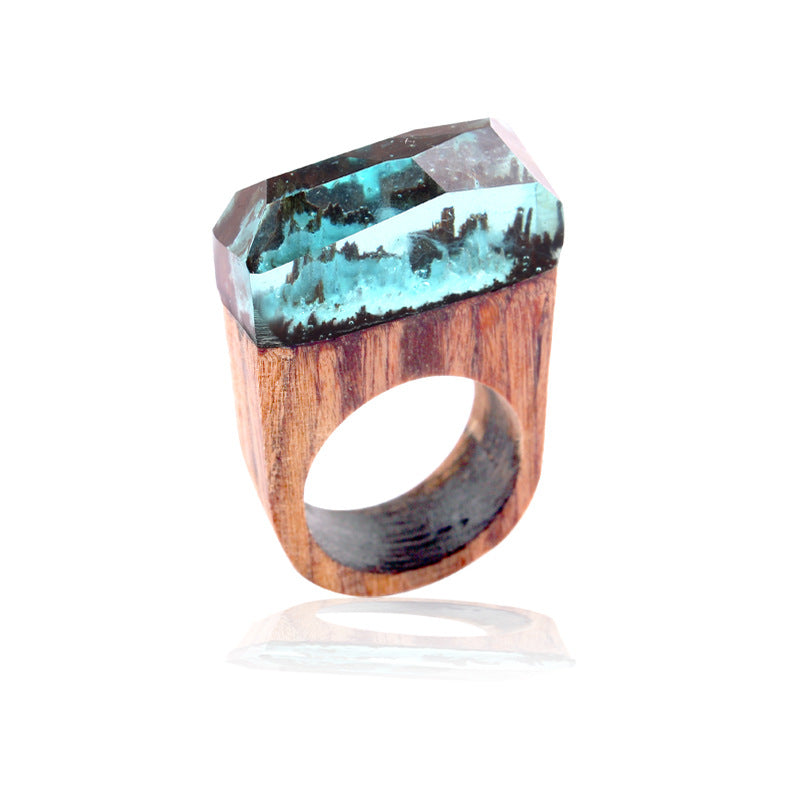 Casual Geometric Wood Resin Handmade Fashion Rings