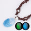 Classic Oval Resin Pendant Necklace with Pearl Handwoven Luminous Charm