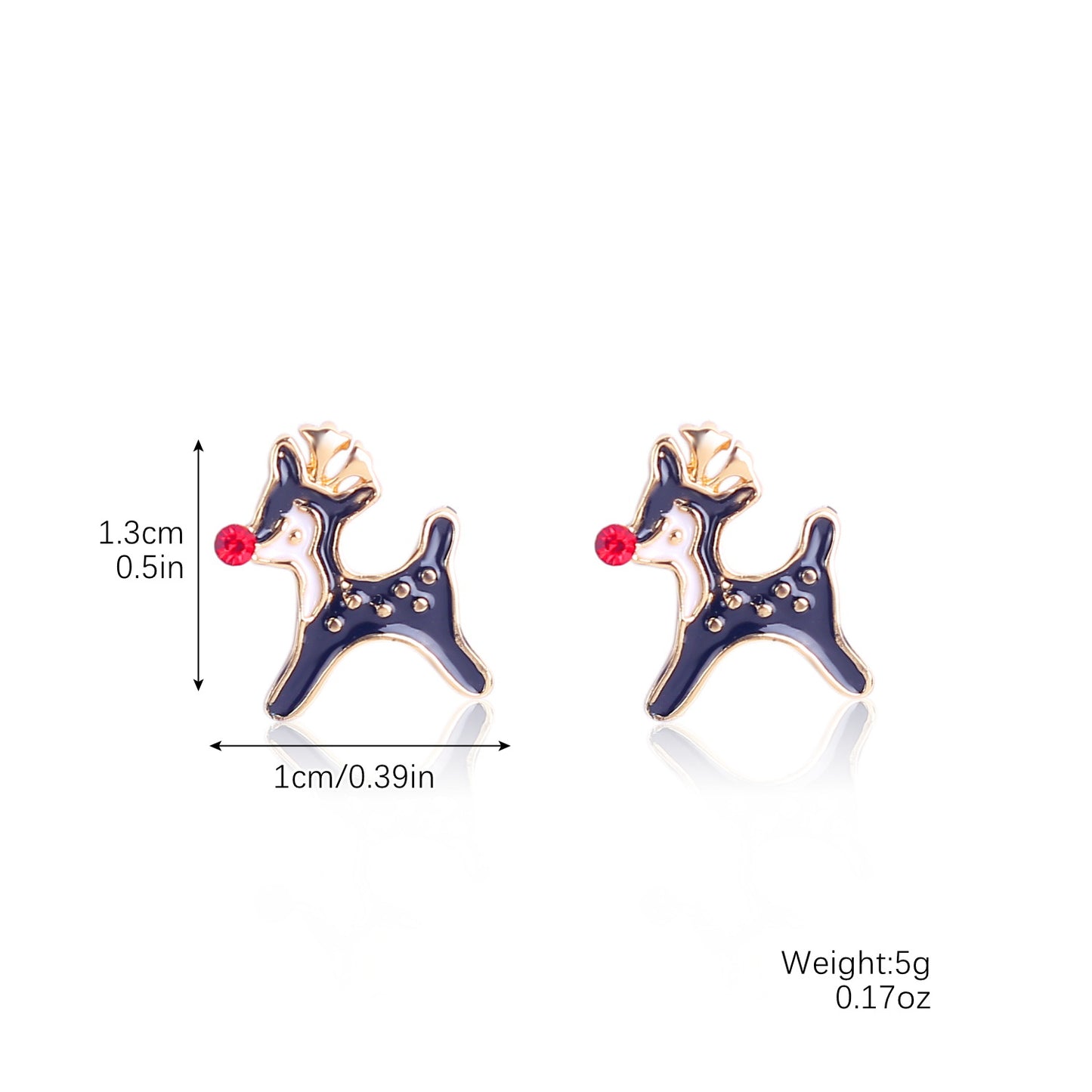 Fashion Christmas Tree Santa Claus Snowflake Alloy Inlay Rhinestones Women'S Ear Studs