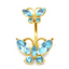 Glam Retro Butterfly Zircon Inlay Stainless Steel Belly Ring