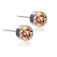 Simple Colorful Titanium Steel Stud Earrings with Czech Crystals