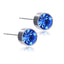 Simple Colorful Titanium Steel Stud Earrings with Czech Crystals