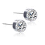 Simple Colorful Titanium Steel Stud Earrings with Czech Crystals