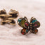 Retro Bronze Butterfly Hair Claw with Resin Bow and Gemstone Inlay