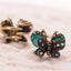 Retro Bronze Butterfly Hair Claw with Resin Bow and Gemstone Inlay