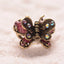 Retro Bronze Butterfly Hair Claw with Resin Bow and Gemstone Inlay