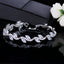 Elegant Shiny Leaf Zircon Inlay White Gold Plated Bracelet