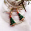 Fashion Christmas Tree Wreath Deer Alloy Plated Women's Drop Earrings Ear Clips - 1 Pair