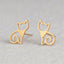 Simple Cat Stainless Steel Stud Earrings for Women