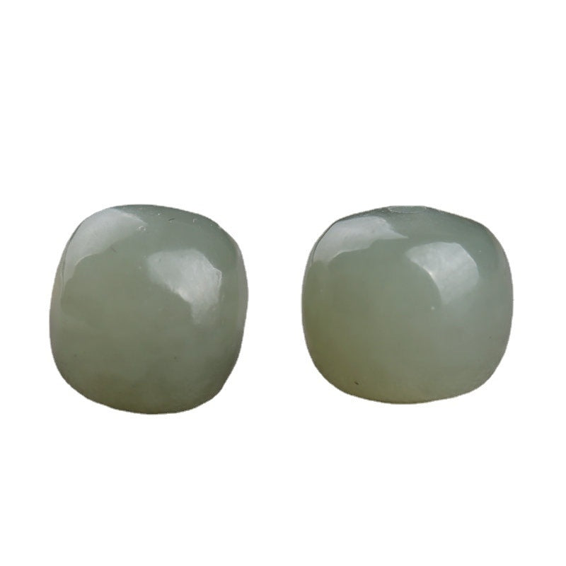 8x7mm Hetian Jade Qinghai Light Green Barrel Beads for Bracelet Necklace DIY Accessories