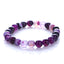 Retro Geometric Striped Agate Natural Stone Beaded Elastic Bracelet