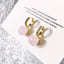 1 Pair Square Inlay Copper Crystal Zircon Candy Color Earrings