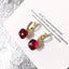 1 Pair Square Inlay Copper Crystal Zircon Candy Color Earrings