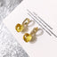 1 Pair Square Inlay Copper Crystal Zircon Candy Color Earrings