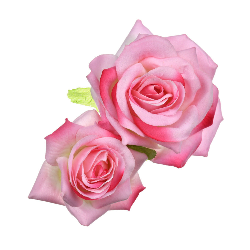 Romantic Double Rose Fabric Hair Clip